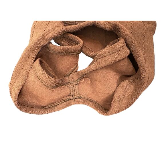 HUNZA G Virginia Nile Ribbed Bikini Bottom Swimwear Resort Beach Brown One Size - Picture 4 of 8